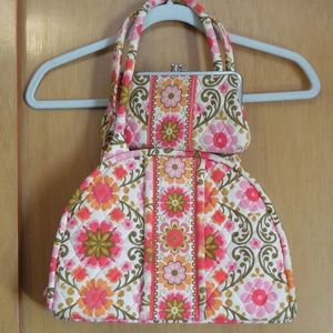 Vera Bradley, Eloise kiss lock purse and matching wallet, in folkloric